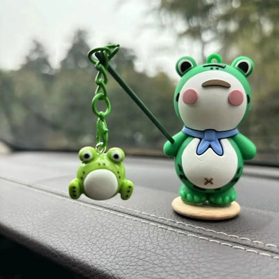 7Pcs Lonely Frog Noctilucent Car Accessories Cartoon Car Center Console Decoration OfficeDesk Computer Screen DecorationDollGift - Slobuy