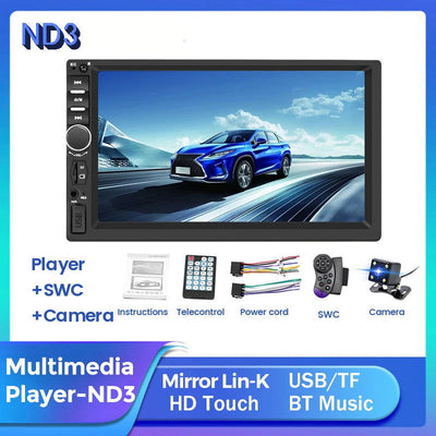 7" For Carplay 2 Din Car Mp5 Radio Touch Screen Stereo FM Audio Stereo MP5 Player SD USB support BT Camera HD Mp5 Autoradio - Slobuy