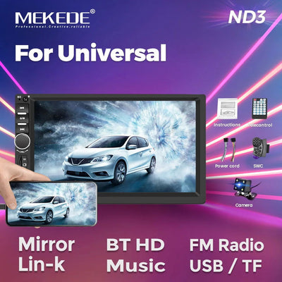 7" For Carplay 2 Din Car Mp5 Radio Touch Screen Stereo FM Audio Stereo MP5 Player SD USB support BT Camera HD Mp5 Autoradio - Slobuy