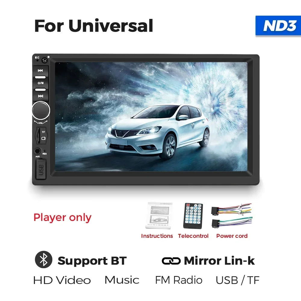 7" For Carplay 2 Din Car Mp5 Radio Touch Screen Stereo FM Audio Stereo MP5 Player SD USB support BT Camera HD Mp5 Autoradio - Slobuy