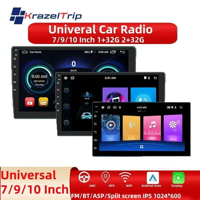7 Inch 9 Inch 10 Inch 2 Din Android Auto Carplay Car Radio Audio Multimedia Player 32G GPS for Hyundai Toyota Nissan Kia Stereo - Slobuy
