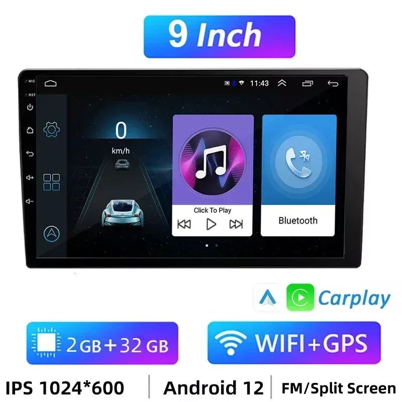 7 Inch 9 Inch 10 Inch 2 Din Android Auto Carplay Car Radio Audio Multimedia Player 32G GPS for Hyundai Toyota Nissan Kia Stereo - Slobuy