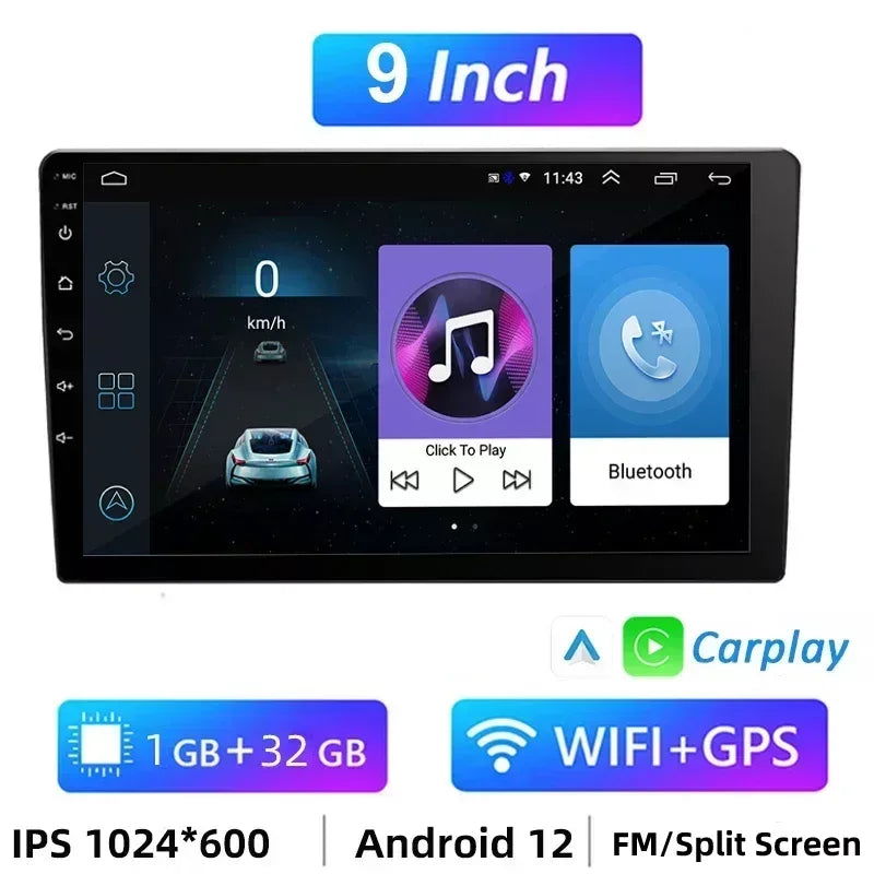 7 Inch 9 Inch 10 Inch 2 Din Android Auto Carplay Car Radio Audio Multimedia Player 32G GPS for Hyundai Toyota Nissan Kia Stereo - Slobuy