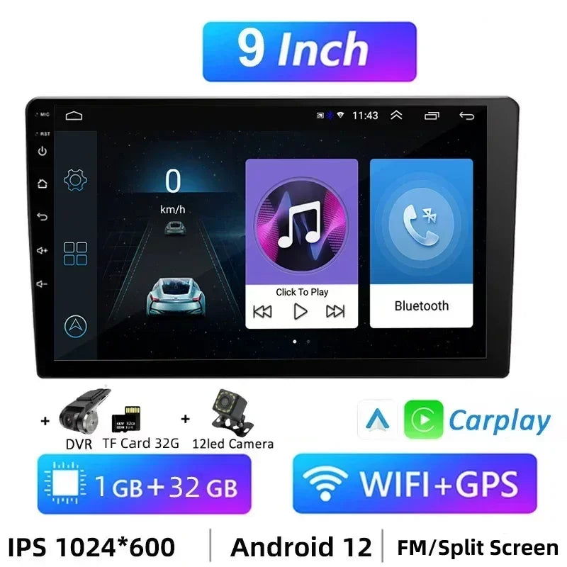 7 Inch 9 Inch 10 Inch 2 Din Android Auto Carplay Car Radio Audio Multimedia Player 32G GPS for Hyundai Toyota Nissan Kia Stereo - Slobuy