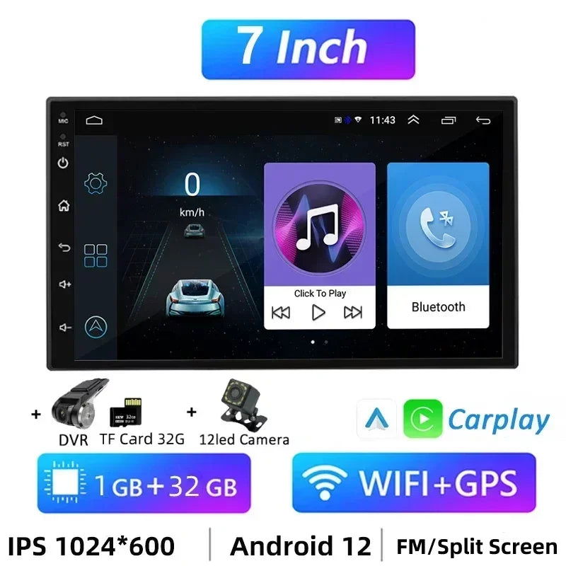 7 Inch 9 Inch 10 Inch 2 Din Android Auto Carplay Car Radio Audio Multimedia Player 32G GPS for Hyundai Toyota Nissan Kia Stereo - Slobuy