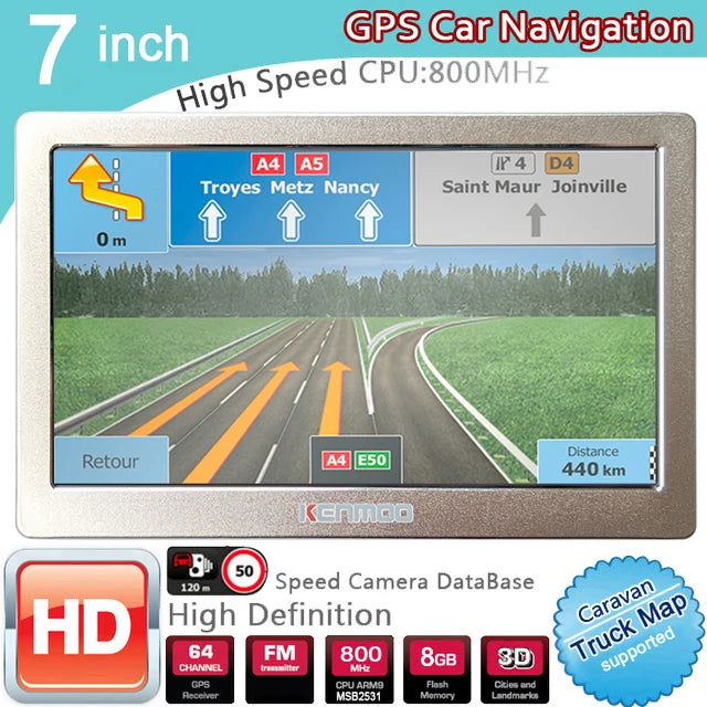7 Inch HD GPS Portable Navigation 2024 Maps for Europe Russia Car TRUCK CAMPING Caravan Navigator Sat Nav Lifetime Updates 700T - Slobuy