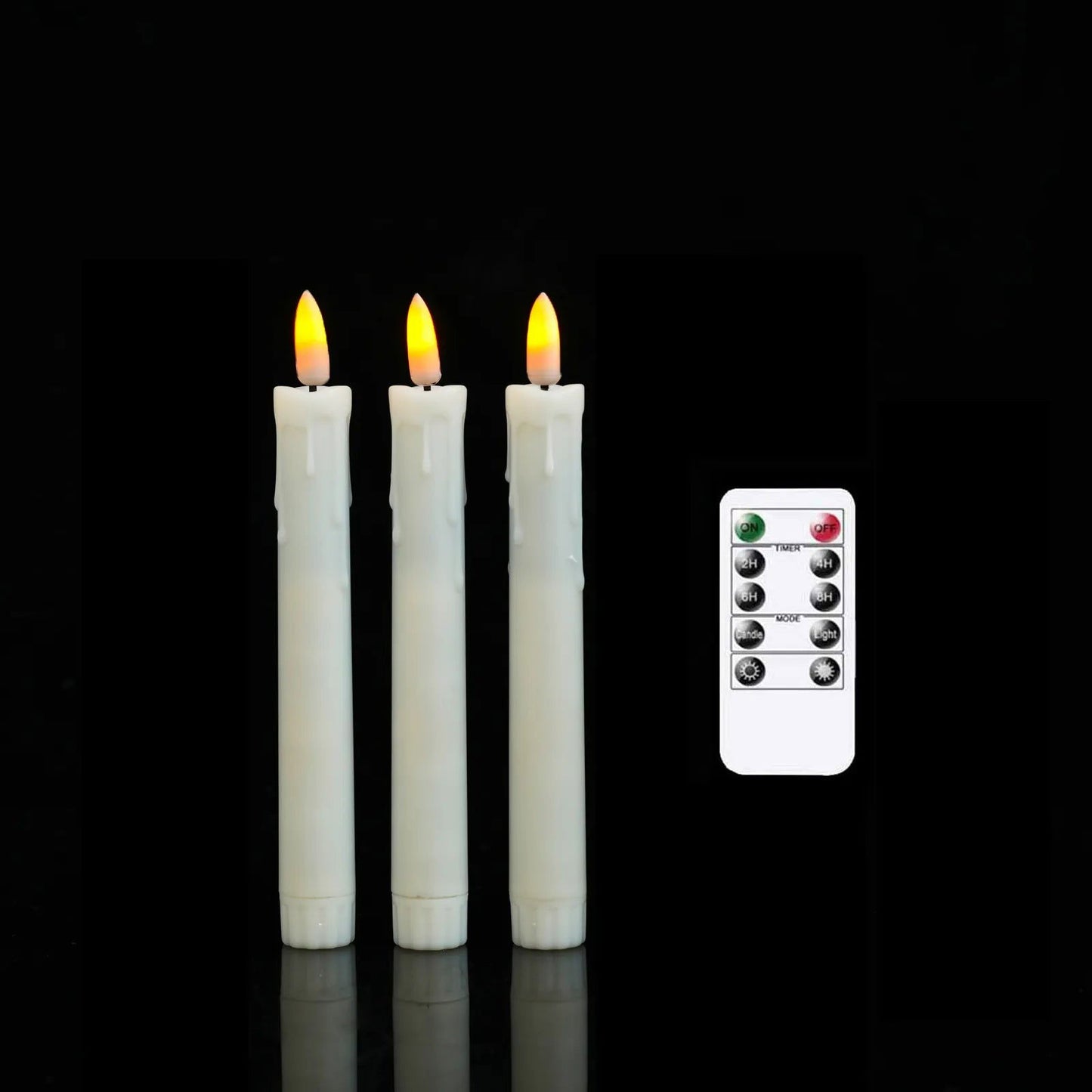 7 Inch Pack of 3 Remote Control LED Decorative Candle Light,Battery Operated Flameless Electronic Wedding Candles With  Timer - Slobuy