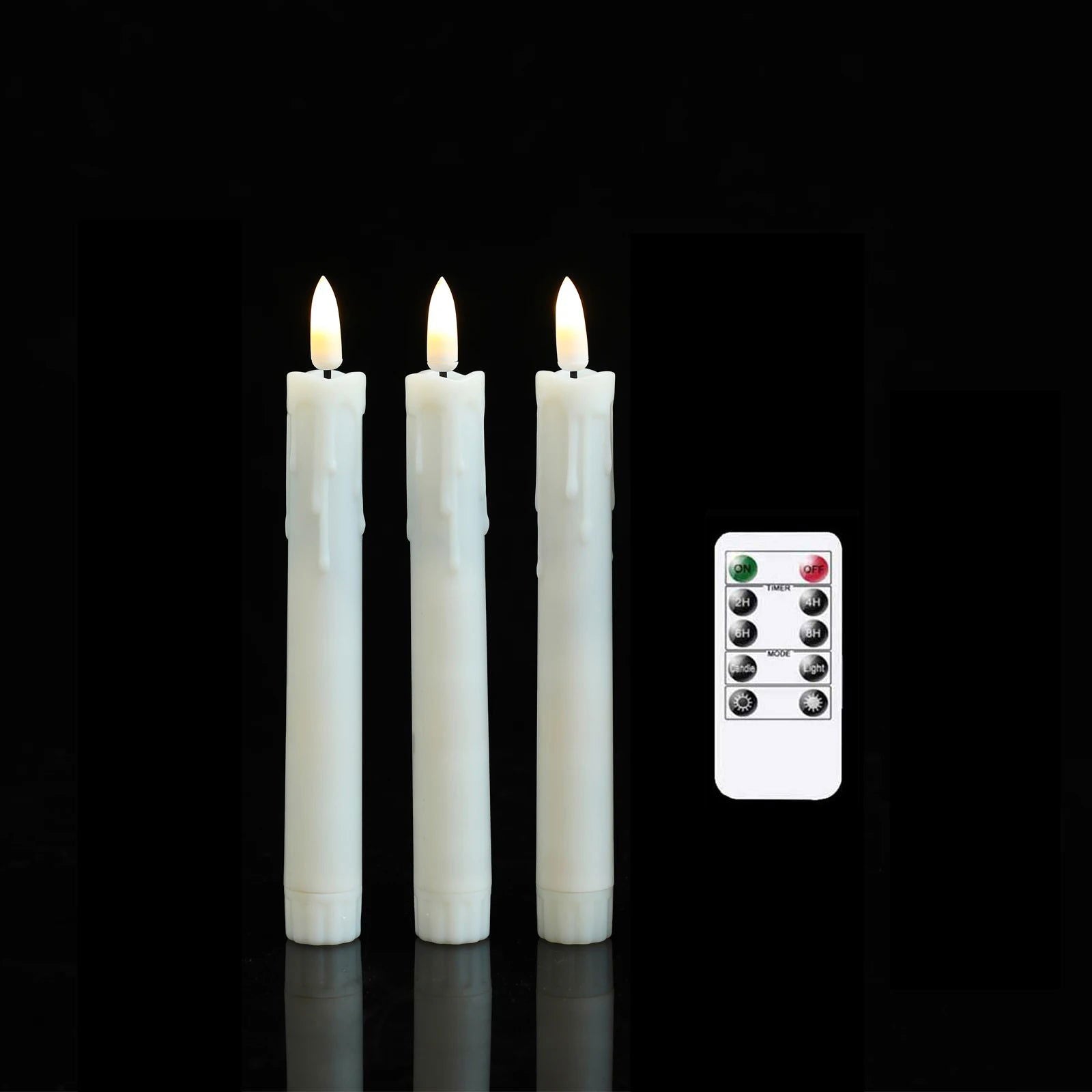 7 Inch Pack of 3 Remote Control LED Decorative Candle Light,Battery Operated Flameless Electronic Wedding Candles With  Timer - Slobuy