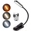 7 LED Book Light USB Rechargeable Reading Light 3-Level Warm Cool White Daylight Portable Flexible Easy Clip Night Reading Lamp - Slobuy
