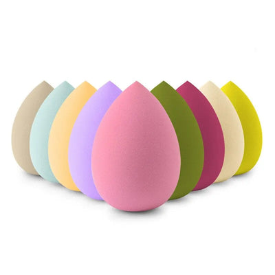 7 PCS Cosmetic Egg Smear Proof Makeup Super Soft Puff Set Pear Shaped Tools Sponge Wet and Dry Dual Use Become Bigger When Expo - Slobuy