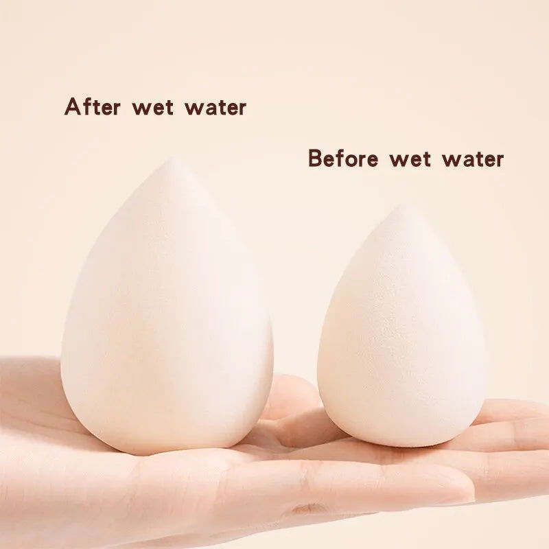 7 PCS Cosmetic Egg Smear Proof Makeup Super Soft Puff Set Pear Shaped Tools Sponge Wet and Dry Dual Use Become Bigger When Expo - Slobuy