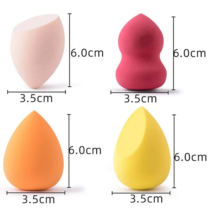 7 PCS Cosmetic Egg Smear Proof Makeup Super Soft Puff Set Pear Shaped Tools Sponge Wet and Dry Dual Use Become Bigger When Expo - Slobuy