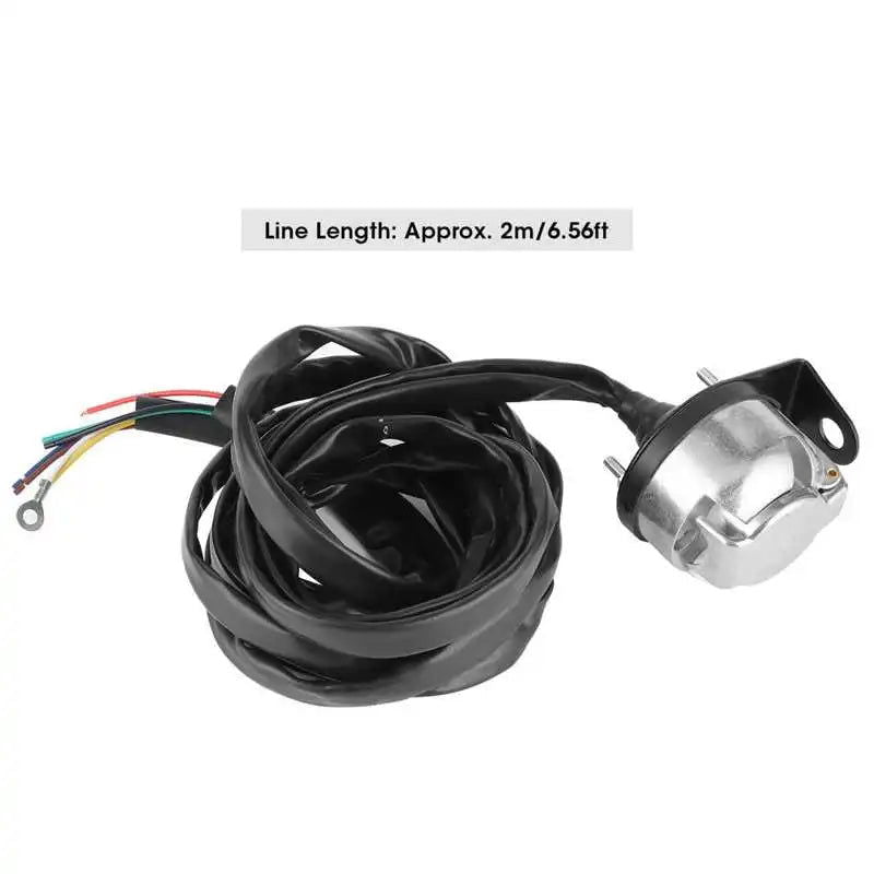 7 Pin RV LED Replacement Trailer Connector Socket Wiring Plug 2m Cable for Commercial Vehicles Semi Trailers RV Boat Accessories - Slobuy
