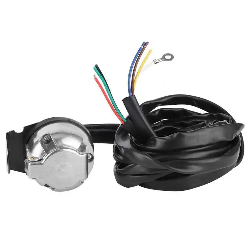 7 Pin RV LED Replacement Trailer Connector Socket Wiring Plug 2m Cable for Commercial Vehicles Semi Trailers RV Boat Accessories - Slobuy