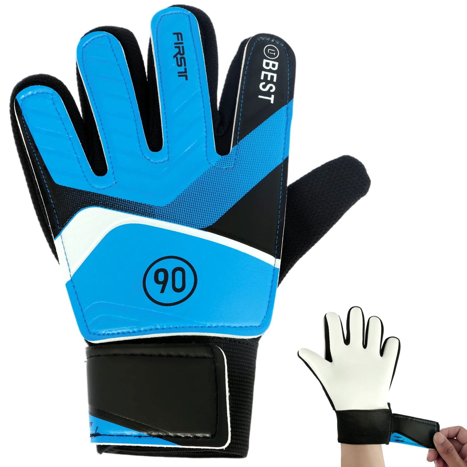 Kids Soccer Goalie Gloves 5/6/7 Size Latex Kids Football Goalkeeper Gloves Anti-Slip Youth Sports Full Finger Protection Gloves - Slobuy