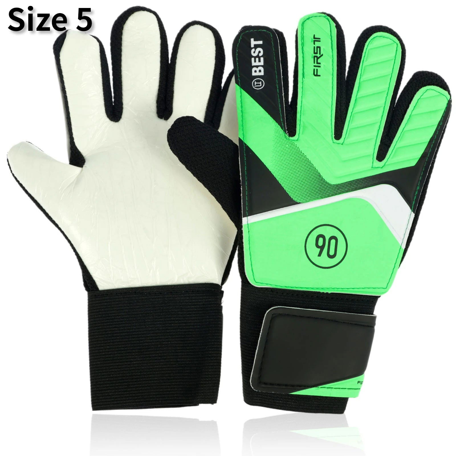 Kids Soccer Goalie Gloves 5/6/7 Size Latex Kids Football Goalkeeper Gloves Anti-Slip Youth Sports Full Finger Protection Gloves - Slobuy