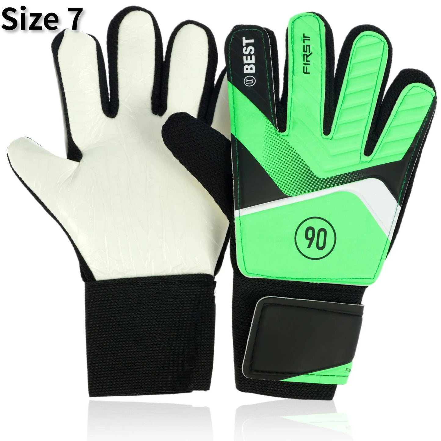 Kids Soccer Goalie Gloves 5/6/7 Size Latex Kids Football Goalkeeper Gloves Anti-Slip Youth Sports Full Finger Protection Gloves - Slobuy