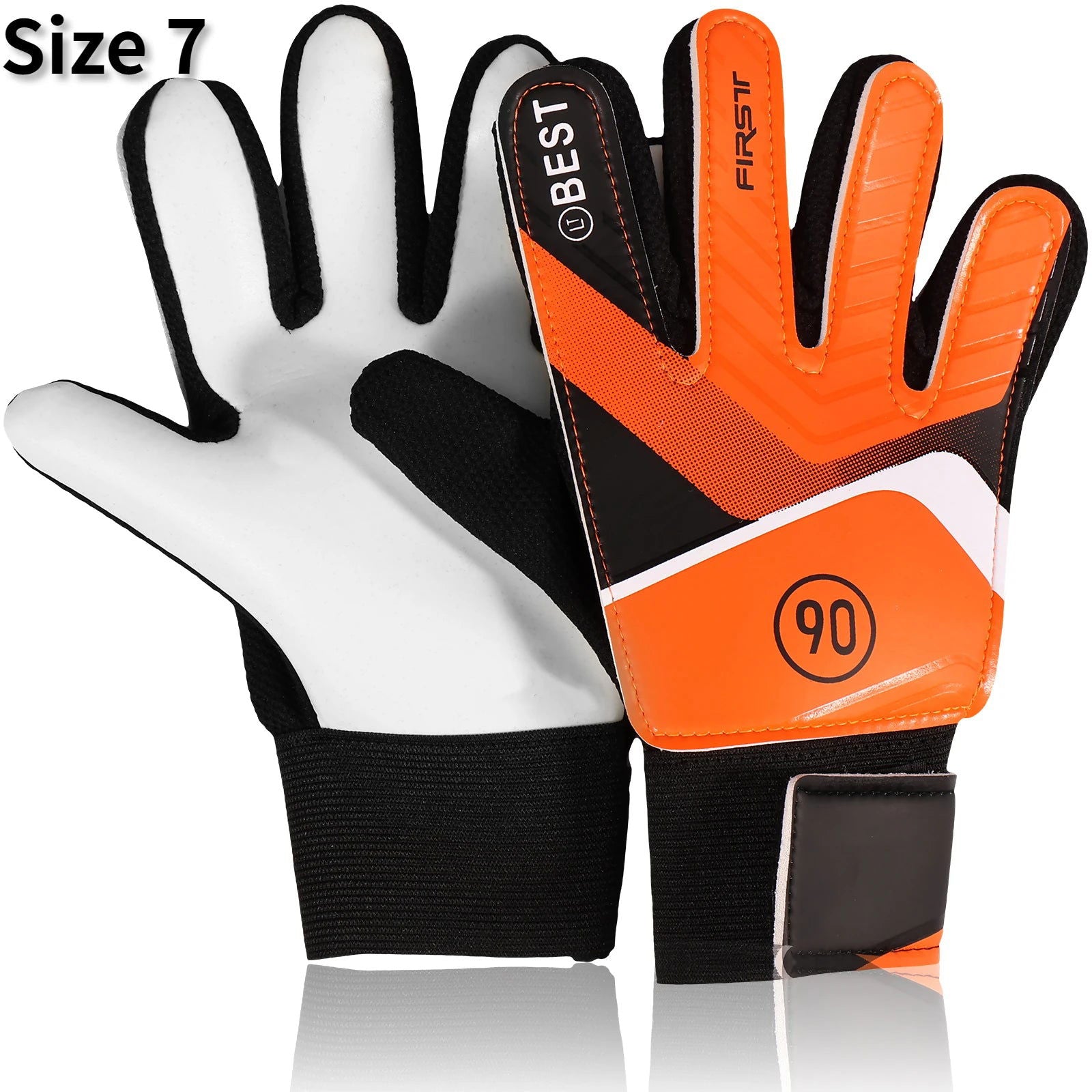 Kids Soccer Goalie Gloves 5/6/7 Size Latex Kids Football Goalkeeper Gloves Anti-Slip Youth Sports Full Finger Protection Gloves - Slobuy