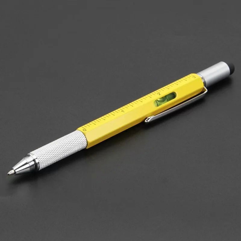 7 in1 Multifunction Ballpoint Pen With Modern Handheld Tool Measure Technical Ruler Screwdriver Touch Screen Stylus Spirit Level - Slobuy
