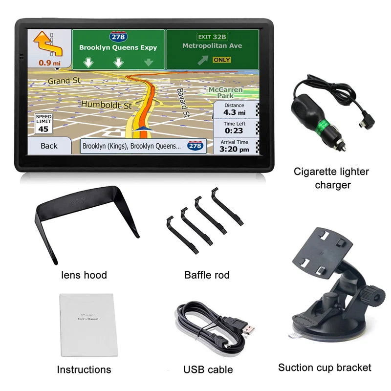 7 inch HD Touch Screen 800*480GPS Navigator Sunshade Satellite Navigation is Suitable For Various Types of Car Navigation Screen - Slobuy