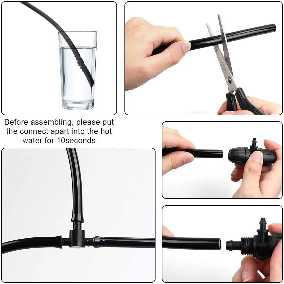 5-50m DIY 4/7mm PVC Garden Watering Garden Hose Micro Irrigation Pipe Drip Watering Kits with Adjustable Drippers Punch Tool - Slobuy