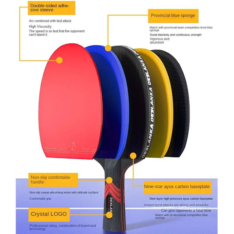 7star 9star Table Tennis Racket Professional Single Racket Carbon Competition High Bounce Table Tennis Racket Ping Pong Paddle - Slobuy