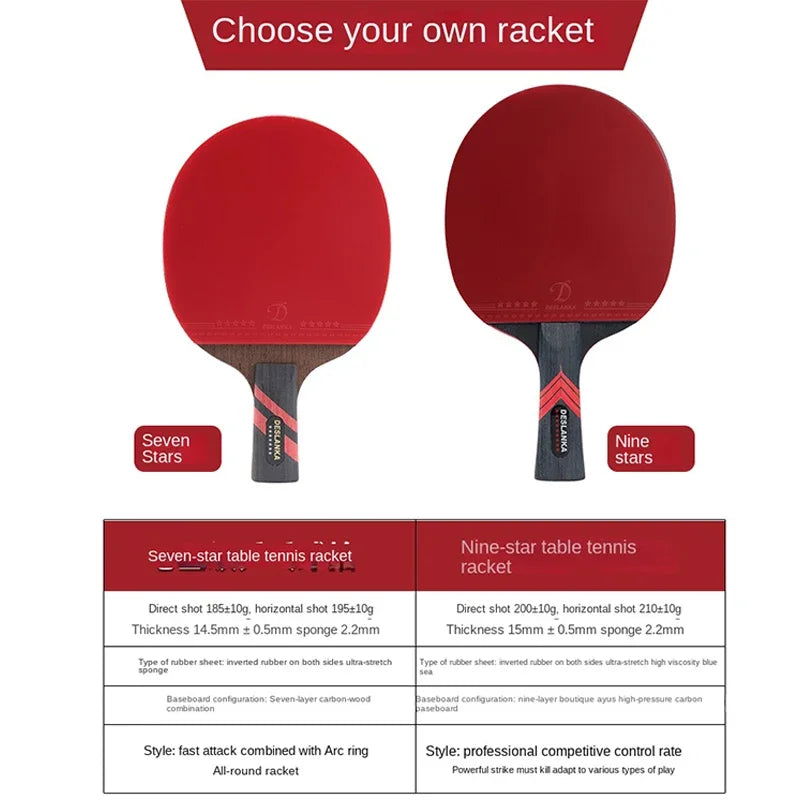7star 9star Table Tennis Racket Professional Single Racket Carbon Competition High Bounce Table Tennis Racket Ping Pong Paddle - Slobuy