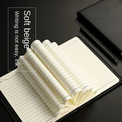M&G Stationery 32K/80 Black Office Notebooks, Meeting Leather-bound Notebooks, Inclusive Diaries, Business Notepads - Slobuy