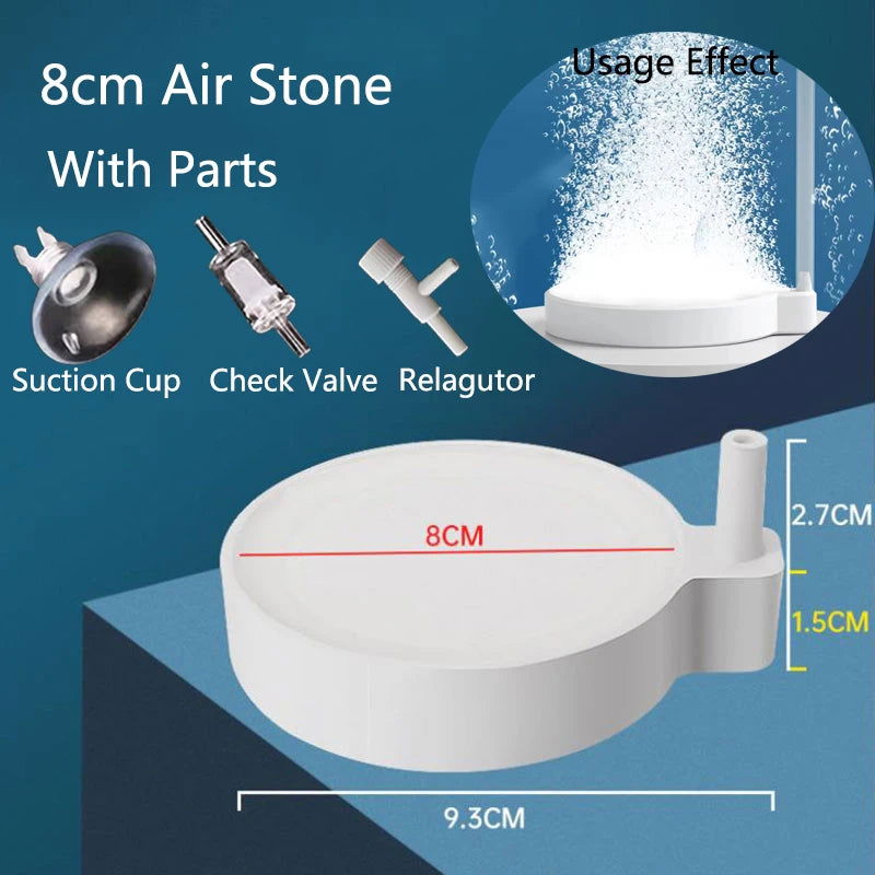 1Pcs 35/50/80mm Fish Tank Aquarium Air Stone Oxygen Aerator Increasing Air Bubble Pond Pump Hydroponic Oxygen Accessories Great - Slobuy