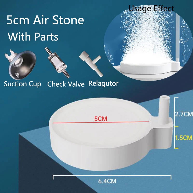 1Pcs 35/50/80mm Fish Tank Aquarium Air Stone Oxygen Aerator Increasing Air Bubble Pond Pump Hydroponic Oxygen Accessories Great - Slobuy
