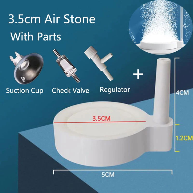 1Pcs 35/50/80mm Fish Tank Aquarium Air Stone Oxygen Aerator Increasing Air Bubble Pond Pump Hydroponic Oxygen Accessories Great - Slobuy