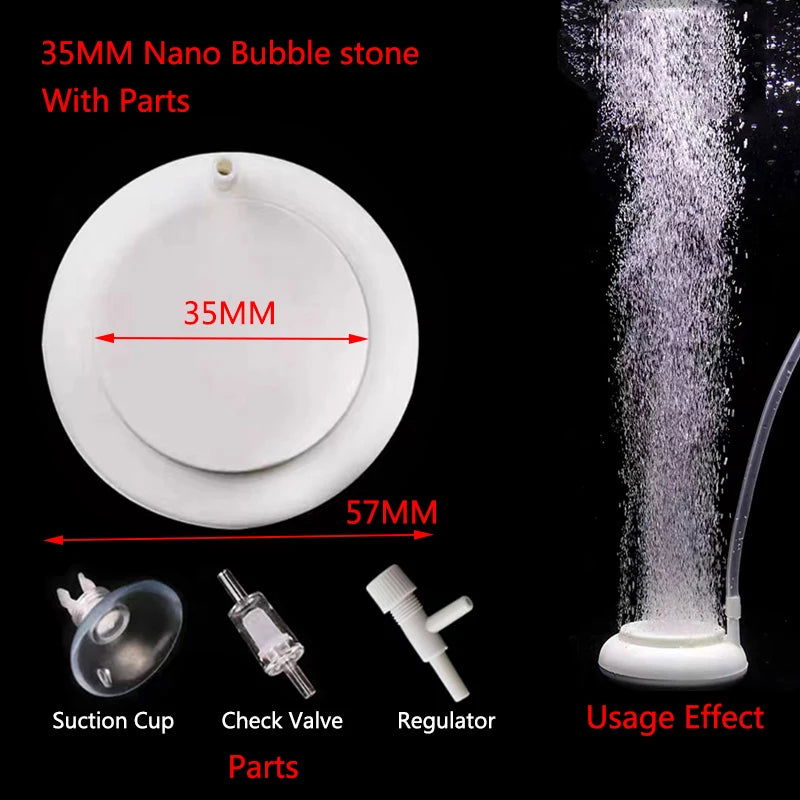 1Pcs 35/50/80mm Fish Tank Aquarium Air Stone Oxygen Aerator Increasing Air Bubble Pond Pump Hydroponic Oxygen Accessories Great - Slobuy