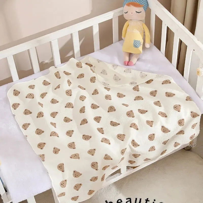 80x80cm Baby Receive Blanket for Newborn Cotton Muslin Swaddle Blanket Bedding Infant Bath Towel Baby Items Mother Kids - Slobuy