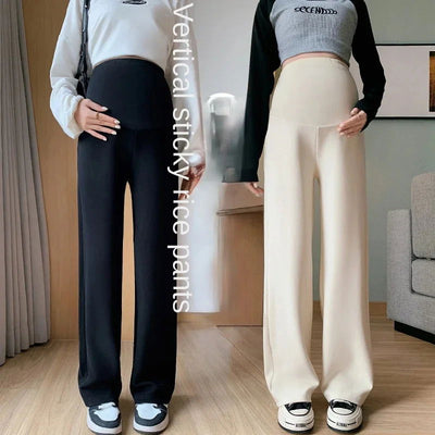 826# Autumn Fashion Maternity Long Straight Pants Wide Leg Loose Belly Trousers Clothes for Pregnant Women Pregnancy Clothing - Slobuy