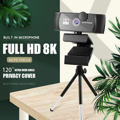 8K Webcam 4K 1080P Full HD Web Camera Auto Focus With Microphone USB Plug Web Cam For PC Computer Laptop Video Mini Camera - Slobuy