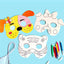8Piece Kids Cartoon Animal DIY Graffiti Art Crafts Mask Toy Paper Mask Hand-painted White Paper Card Material with Color Pens - Slobuy