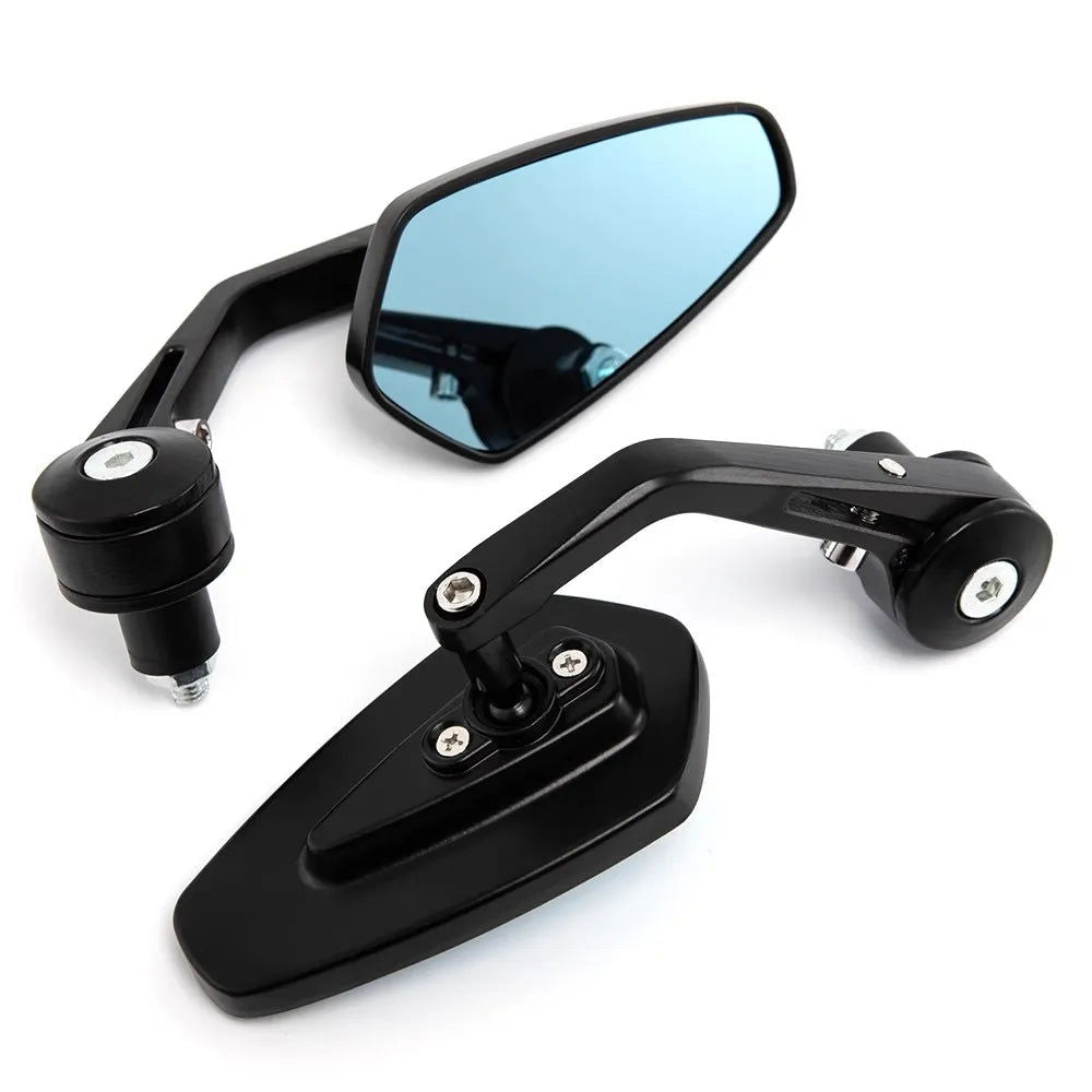 2x 7/8" 20mm Motorcycle Rear View Mirrors Anti-Glare HD Motorbike Handlebar End Side Mirror for Scooters ATV Bike Motorcycles - Slobuy