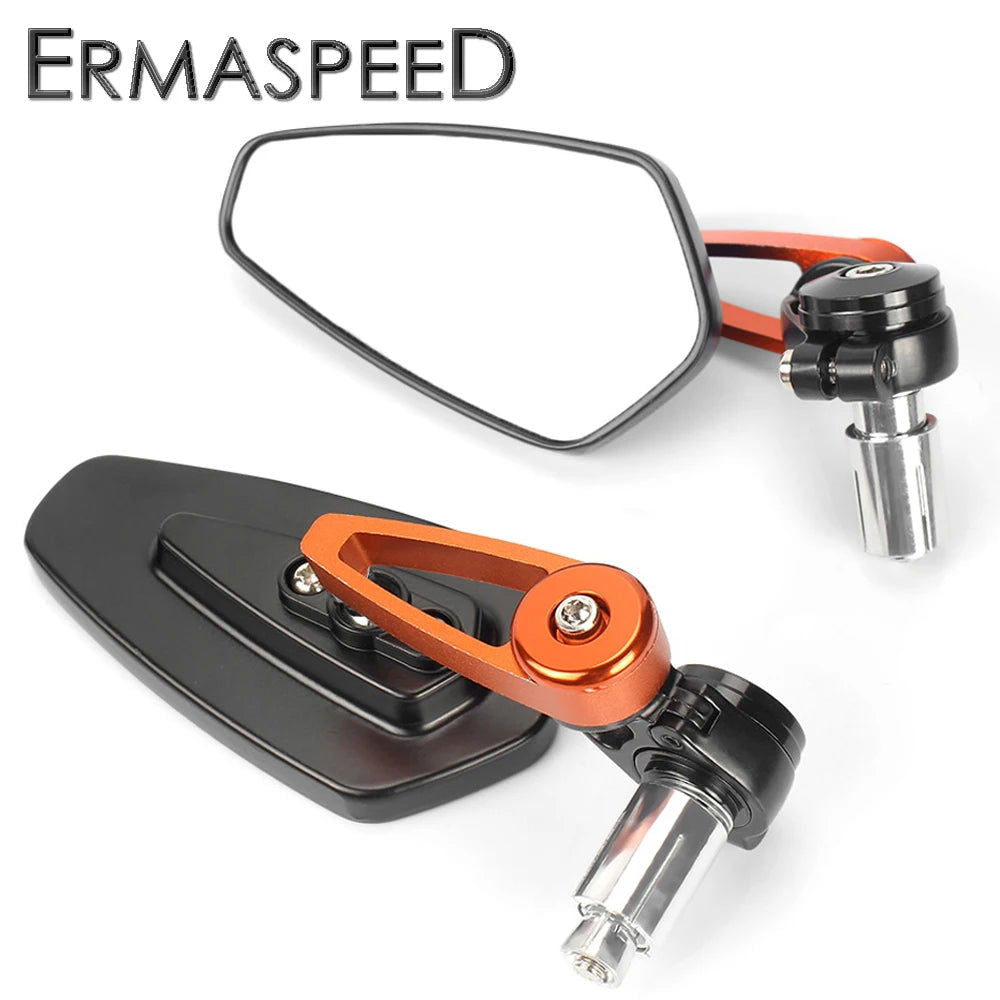 7/8" 22mm CNC Motorcycle Rearview Mirrors Universal Clear Glass Scooter Bar End Handlebar Mirror Rear View Mirror Accessories - Slobuy