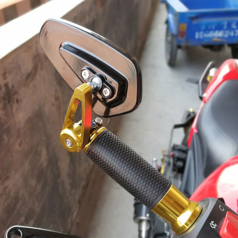 1 Pair 7/8" 22mm Motorcycle Aluminum Bar End Side Rearview Mirror Universal Motorbike Bike Handlebar Rear View Mirrors - Slobuy