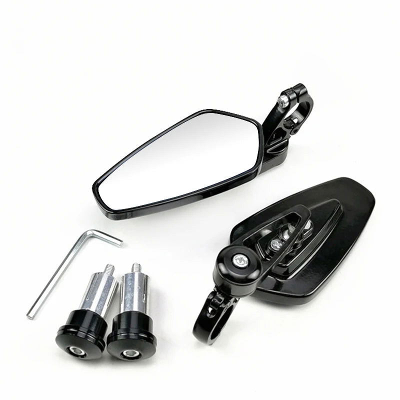 1 Pair 7/8" 22mm Motorcycle Aluminum Bar End Side Rearview Mirror Universal Motorbike Bike Handlebar Rear View Mirrors - Slobuy