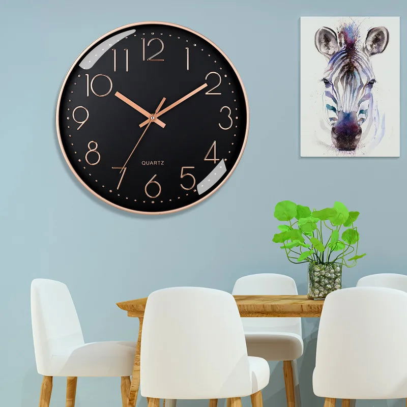 8 Inch Wall Clock Silent Non-Ticking Decorative Clock for School Office Classroom Bedroom Kitchen Living Room Decor - Slobuy