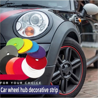 8 Meters Car Bumper Decorative Strip Red Wheel Hub Ring Moulding Trim Edge Protective Car Styling Exterior Accessories - Slobuy