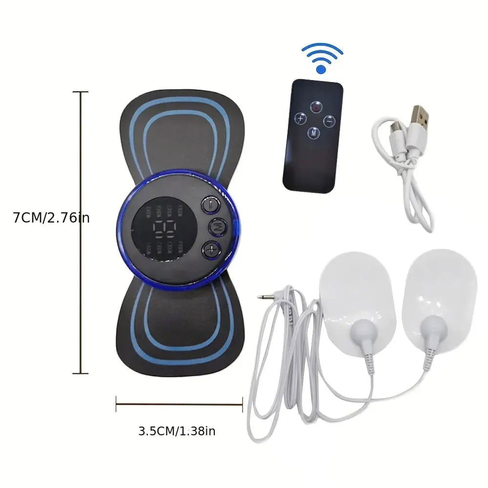 8 Modes Rechargeable Neck Massager with Remote Control EMS Low Frequency Pulse Massager For Muscle Relaxation Relief The Pain - Slobuy