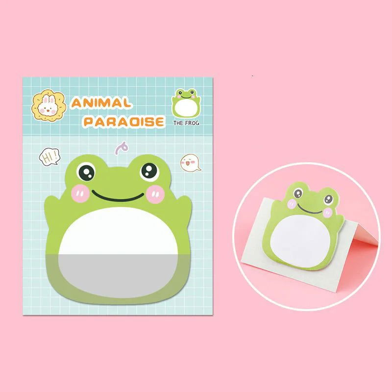 8 Piece Adhesive Kawaii Cartoon Animals Sticky Notes Notepad Memo Pad Stationery Sticker - Slobuy