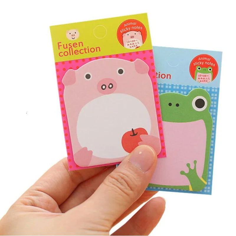 8 Piece Sticker Cute Animal Sticky Notes Notepad Memo Pads Panda Cat Kitty Stationery - Slobuy