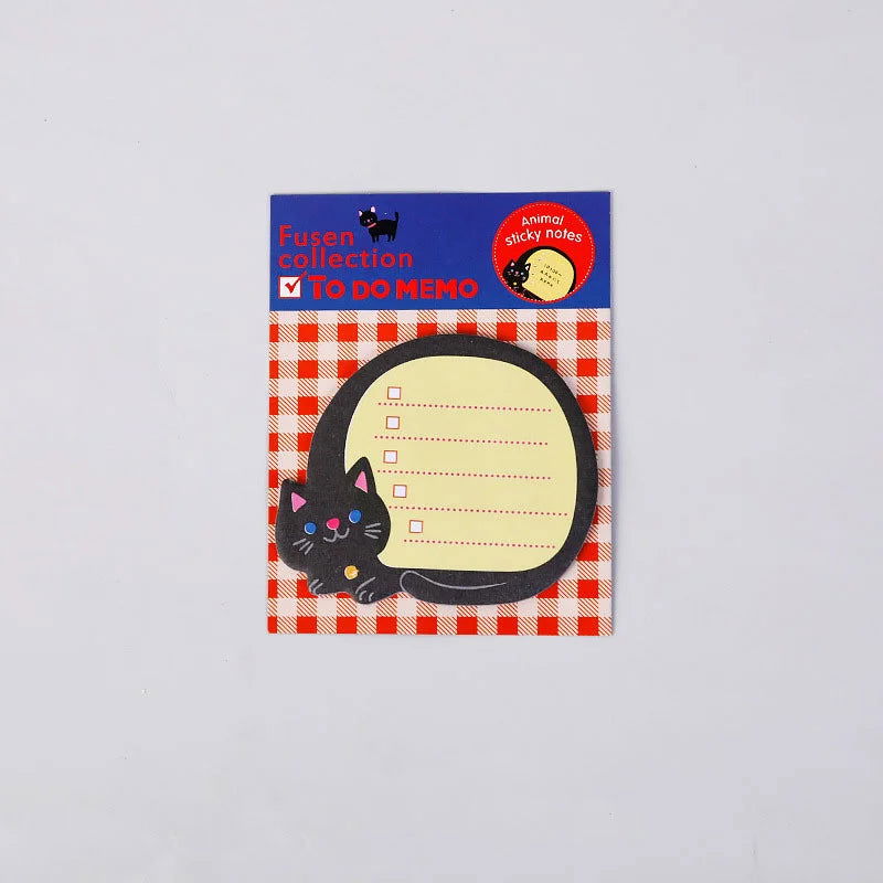 8 Piece Sticker Cute Animal Sticky Notes Notepad Memo Pads Panda Cat Kitty Stationery - Slobuy