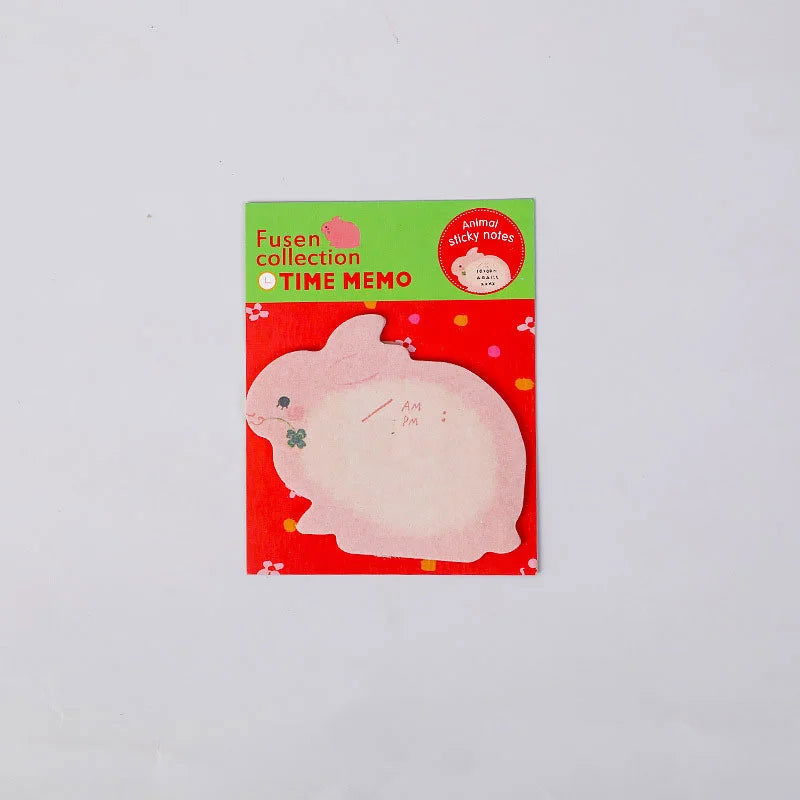 8 Piece Sticker Cute Animal Sticky Notes Notepad Memo Pads Panda Cat Kitty Stationery - Slobuy