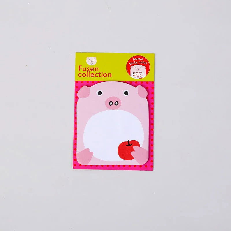 8 Piece Sticker Cute Animal Sticky Notes Notepad Memo Pads Panda Cat Kitty Stationery - Slobuy