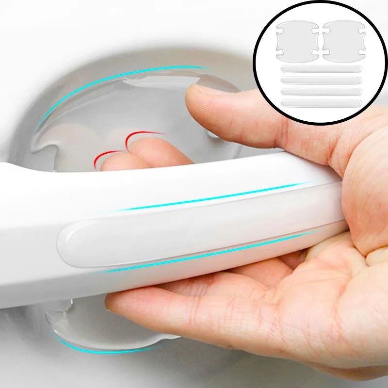 8pc Car Door Handle Bowl Scratch Protective Stickers Universal Invisible Cars Sticker Car Handle Anti-collision Protection Strip - Slobuy
