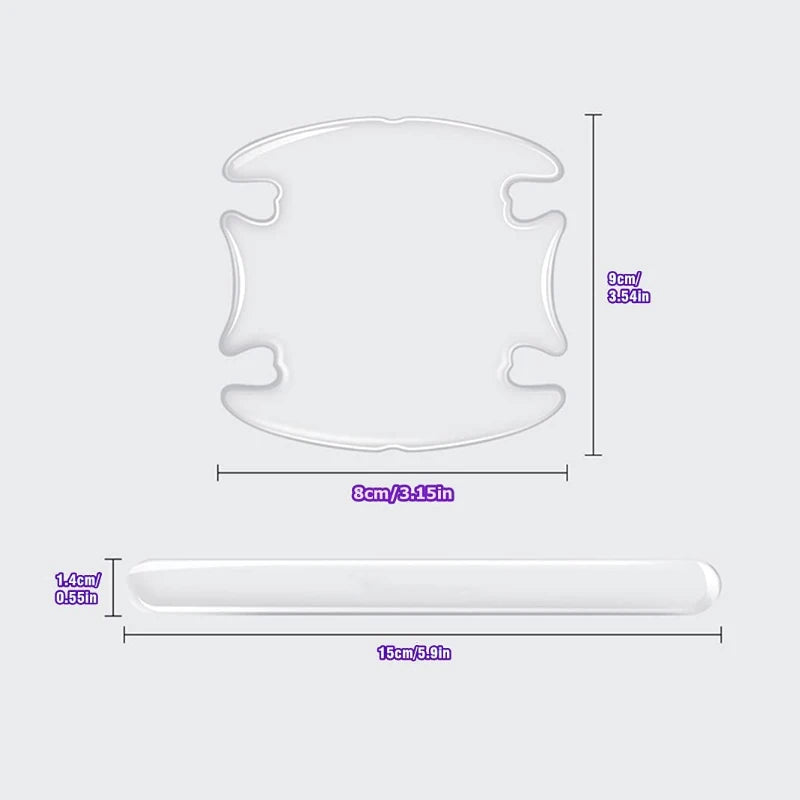 8pc Car Door Handle Bowl Scratch Protective Stickers Universal Invisible Cars Sticker Car Handle Anti-collision Protection Strip - Slobuy
